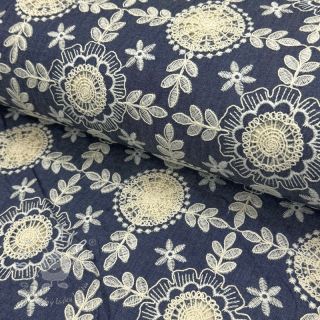 Bavlnená látka JEANS EMBROIDERY Niva design B