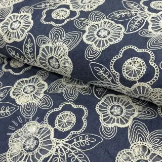 Bavlnená látka JEANS EMBROIDERY Niva design A