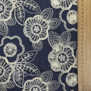 Bavlnená látka JEANS EMBROIDERY Niva design A