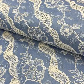 Bavlnená látka JEANS EMBROIDERY Flora design B
