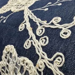 Bavlnená látka JEANS EMBROIDERY Flora design C