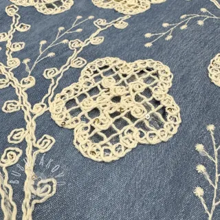 Bavlnená látka JEANS EMBROIDERY Flora design D