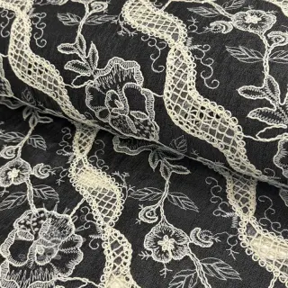 Bavlnená látka JEANS EMBROIDERY Flora design E