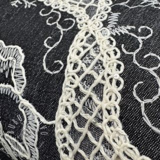 Bavlnená látka JEANS EMBROIDERY Flora design E