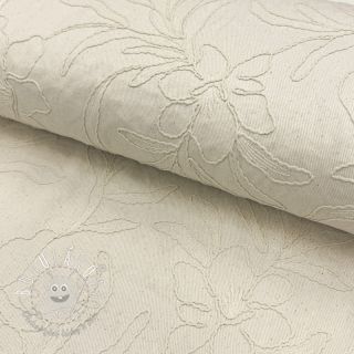 Bavlnená látka EMBROIDERY GABARDINE Luana natural