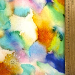 Viskóza SATIN Ambre blue digital print