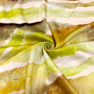 Viskóza SATIN Chloe green digital print