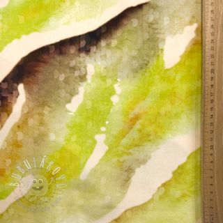 Viskóza SATIN Chloe green digital print