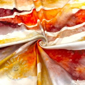 Viskóza SATIN Chloe red digital print