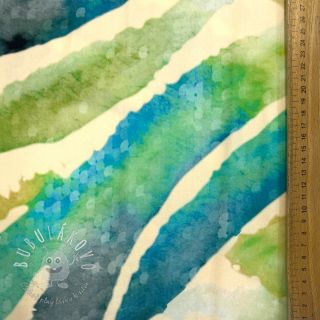 Viskóza SATIN Chloe blue digital print