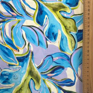 Viskóza SATIN Giselle blue digital print