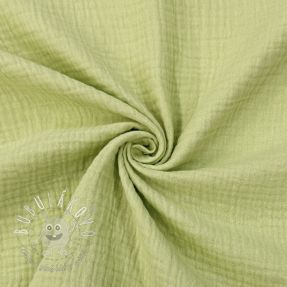 Dvojitá gázovina/mušelín soft green ORGANIC