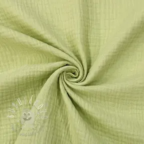 Dvojitá gázovina/mušelín soft green ORGANIC