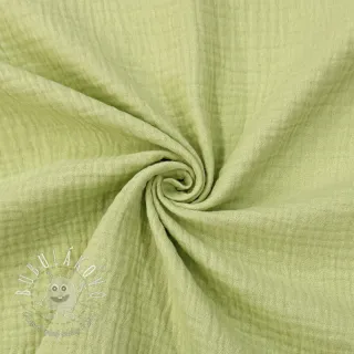 Dvojitá gázovina/mušelín soft green ORGANIC