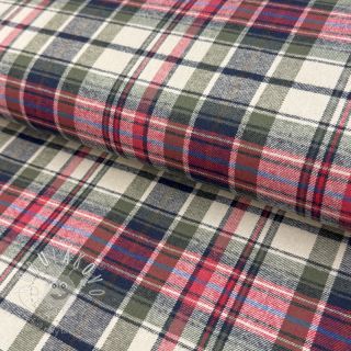 Bavlnená látka YARN DYED CHECK BRUSHED pickle