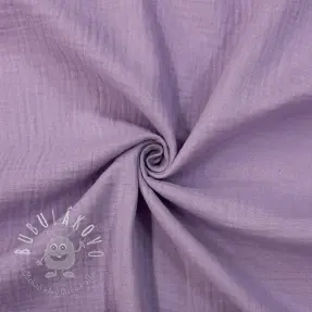 Dvojitá gázovina/mušelín dark lilac ORGANIC