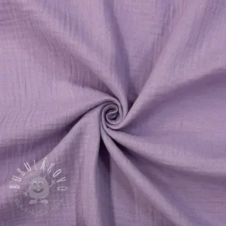 Dvojitá gázovina/mušelín dark lilac ORGANIC