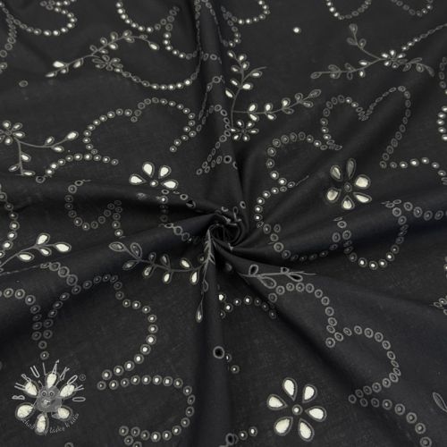Bavlnená látka VOILE Puffy black