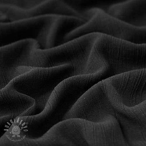 Viskóza s ľanom CRINCLE black