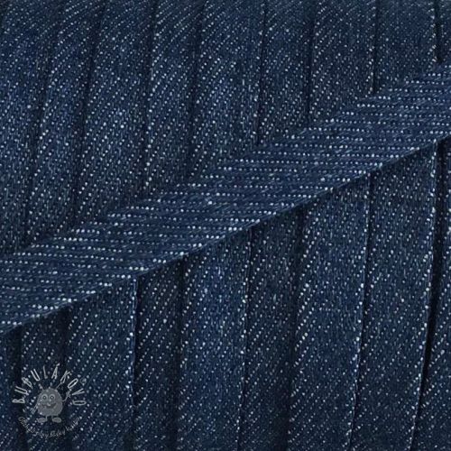 Bavlnená šnúra plochá 10 mm Denim petrol