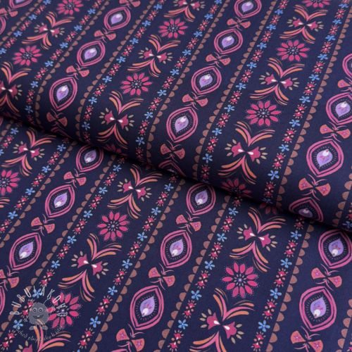 Bavlnená látka Motif stripe navy digital print
