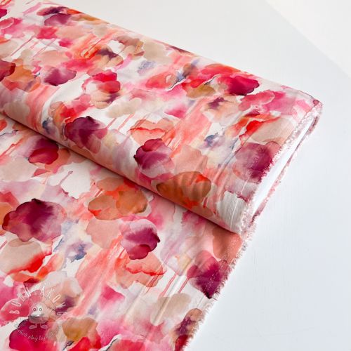 Viskóza ROSELLA STRETCH Abstract pink digital print