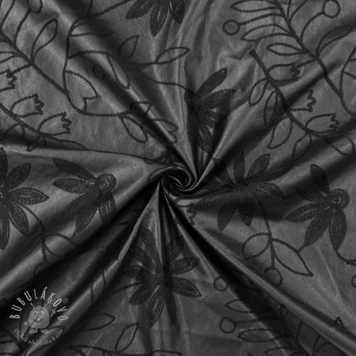 Umelá koža odevná Flowers design C