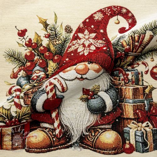 Dekoračná látka GOBELIN PREMIUM Happy Santa PANEL