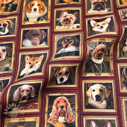 Dekoračná látka Dogs golden age digital print
