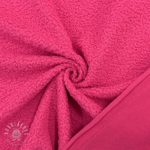 Fleece TEDDY DOUBLE SIDED pink neon
