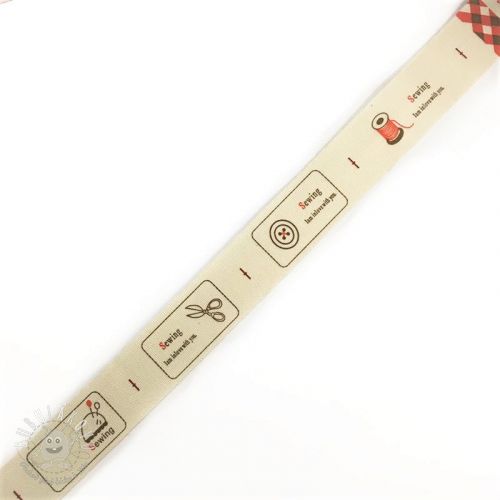 Bavlnená stuha Label sewing love Bavlnená stuha Label sewing love