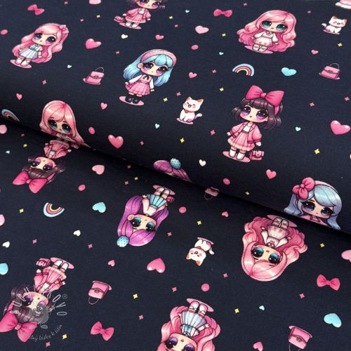 Úplet Dolls navy digital print