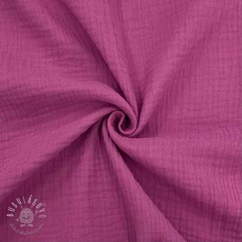 Dvojitá gázovina/mušelín cerise ORGANIC