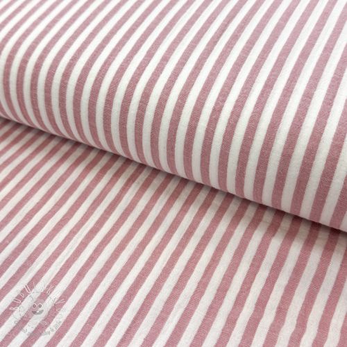 Dvojitá gázovina/mušelín YARN DYED Summer stripe rose