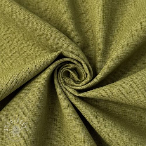 Bavlnená látka s ľanom PREMIUM moss green
