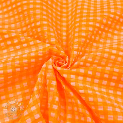 Bavlnená látka YARN DYED NEON SMALL Checks orange