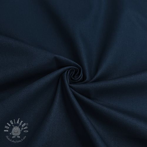 Bavlnený popelín temná modrá ORGANIC