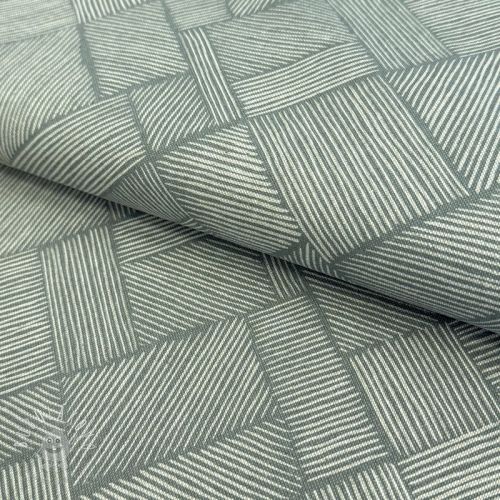 Dekoračná látka Linenlook Line Diagonal Patchwork soft green