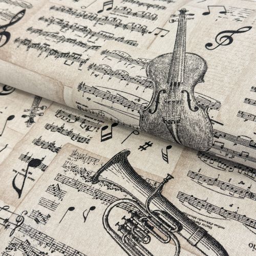 Dekoračná látka Linenlook Music Notes
