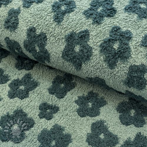 Froté Knitted flowers old green