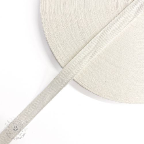 Keprová stuha bavlnená 15 mm off white Keprová stuha bavlnená 15 mm off white