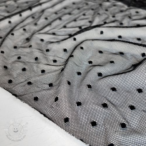 Tyl na TUTU STRETCH Dot black