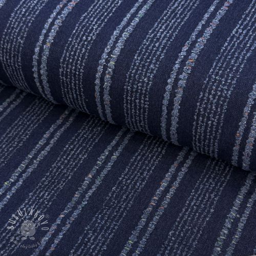 JEANS DENIM JACQUARD Disstresse stripes indigo