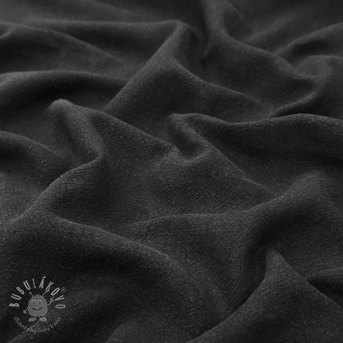 Ľan predpraný STONEWASHED PREMIUM black