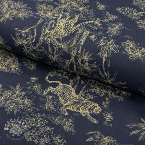 Bavlnená látka Acajou indigo PERCALE