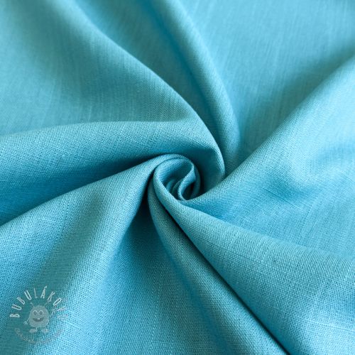 Viskóza s ľanom PREMIUM ocean blue