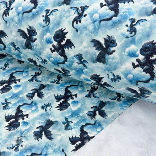 Teplákovina počesaná JOGGING Dragons design C digital print