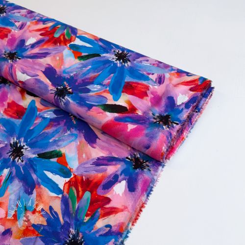 Viskóza ECOVERO Flowers design D digital print