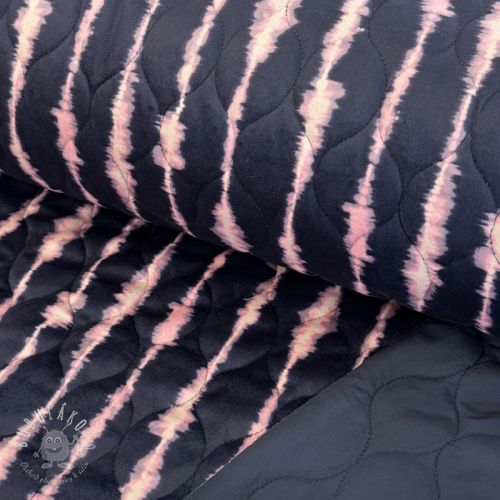 Prešívaná látka VELVET Stripes navy