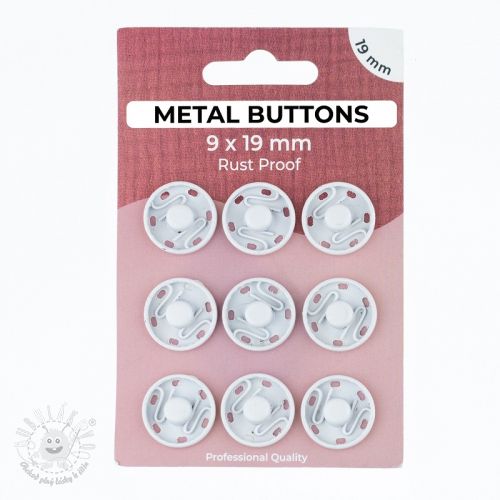Stláčací gombík METAL 19 mm off white